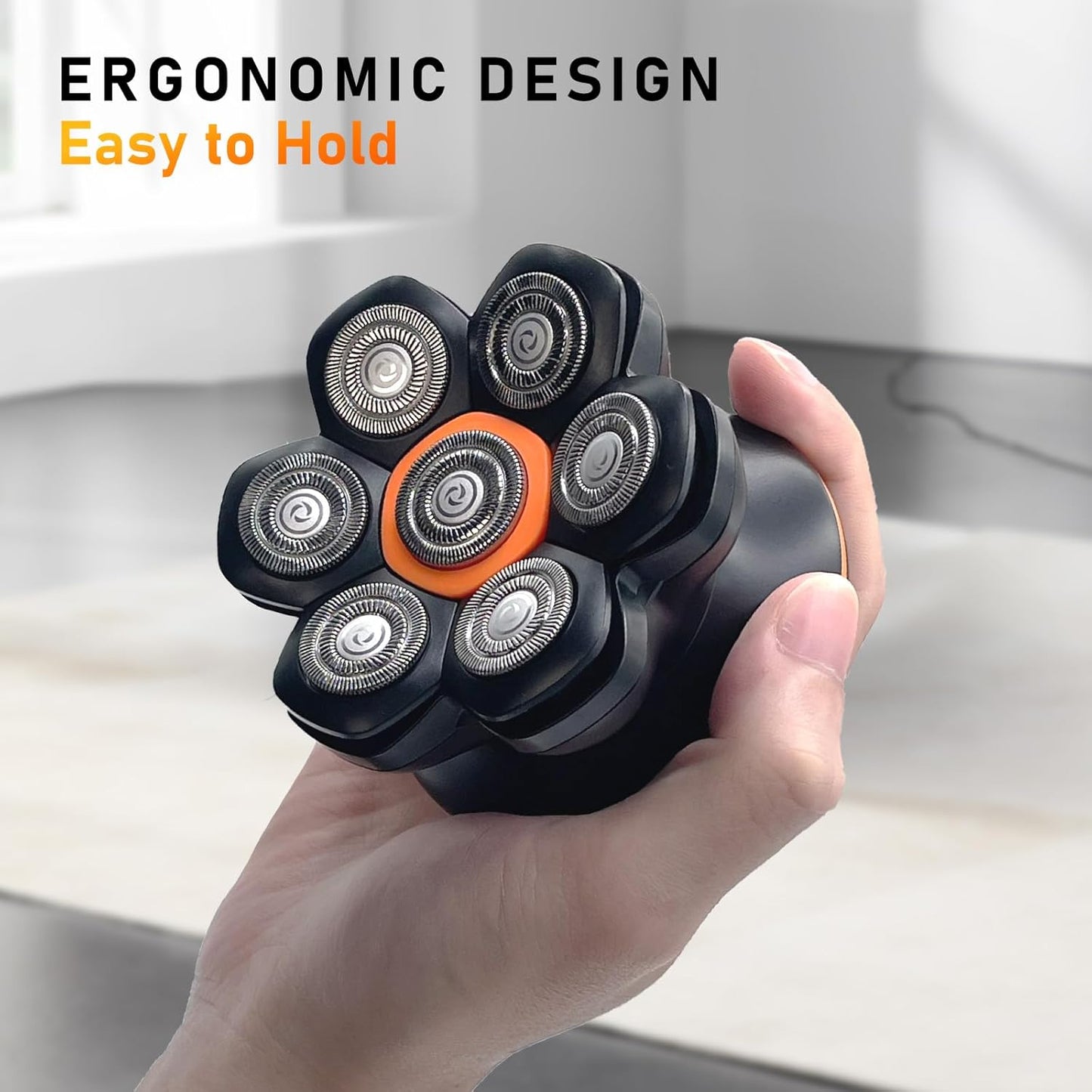Maxgroom Head Shavers for Men, Electric Head Shavers for Bald Men, 7D Waterproof Head Hair Shaver with Upgraded Flexible Blade, Long Battery Life, Easy to Clean