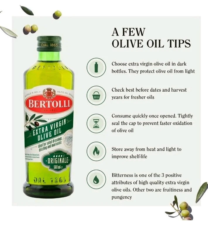 6 X 500ml Bertolli Extra Virgin Olive Oil, Originale, Olive Oil Extra Virgin Bottle BBE 31-07-25 RRP £59 Sale price £24.99