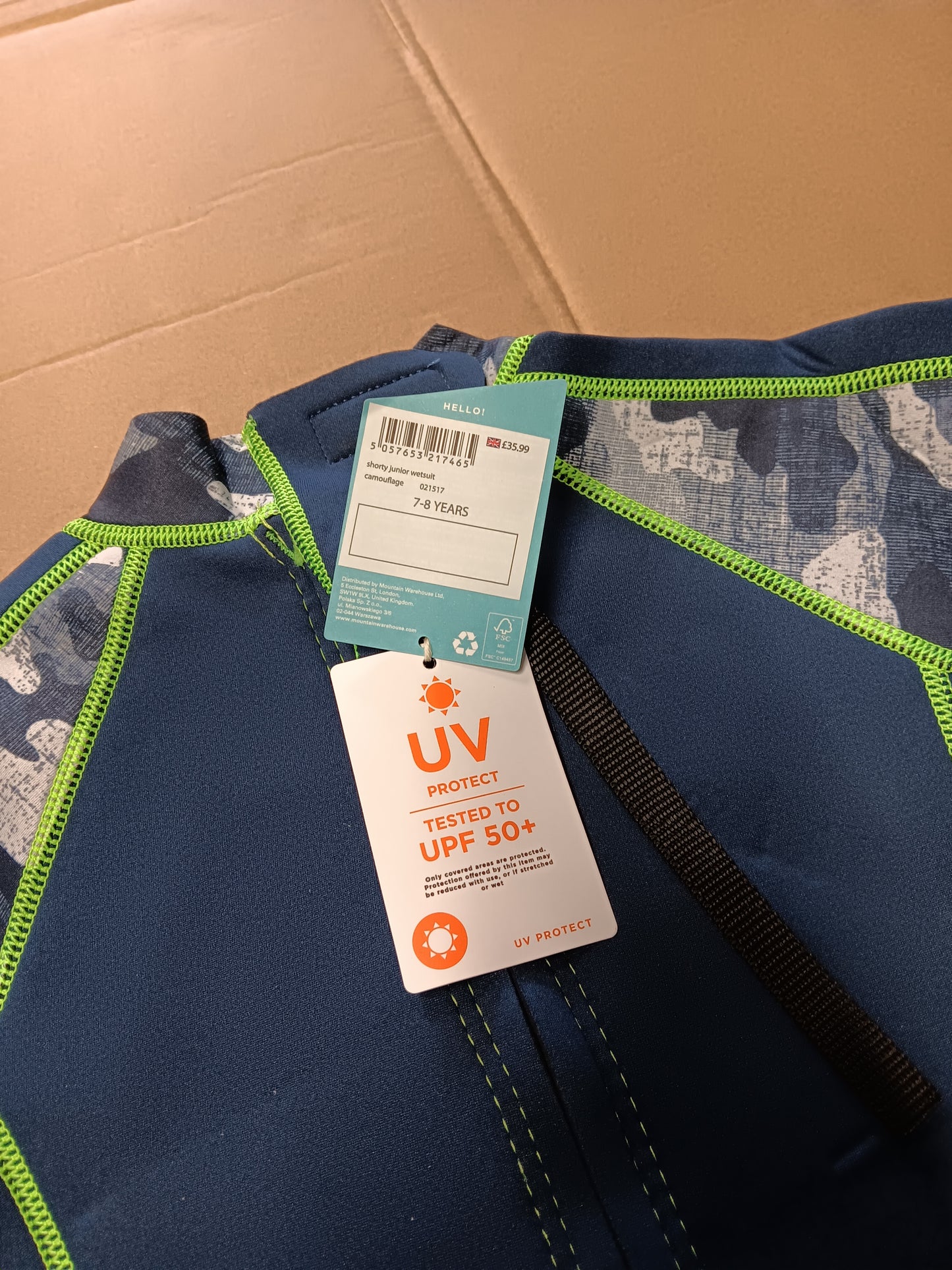 Kids Shorty 2.5/2mm Mountain Warehouse Wetsuit.