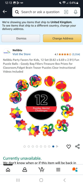 Neliblu Party Favors for Kids, 12 Set (8.82 x 6.69 x 2.91) Fun Puzzle Balls - Goody Bag Fillers-Treasure Box Prizes for Classroom,Fidget Brain Teaser Puzzles Clear