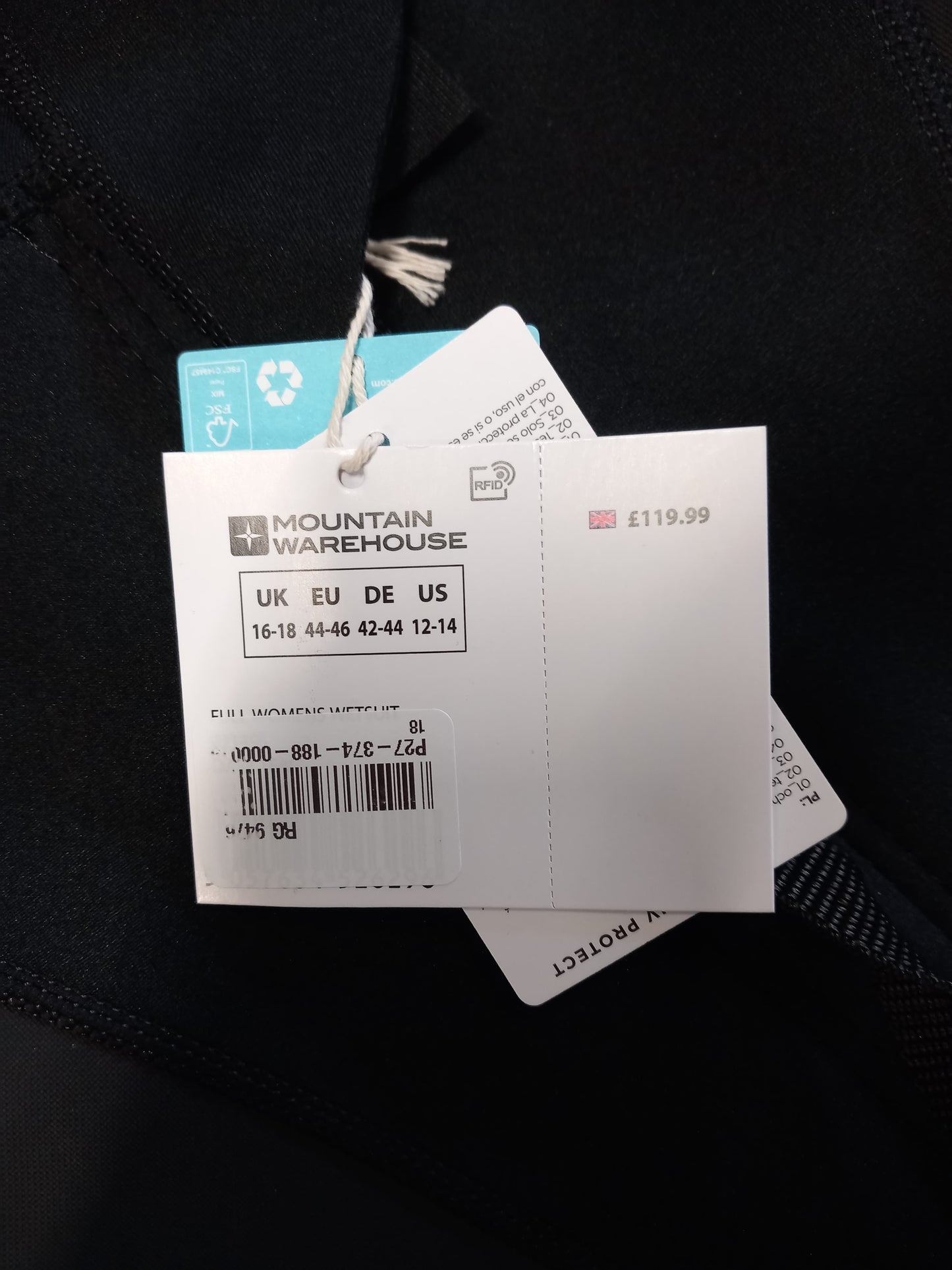Womens Full 2.5/2mm Wetsuit. Size 16 18. RRP £119.99 Sale price £29.99