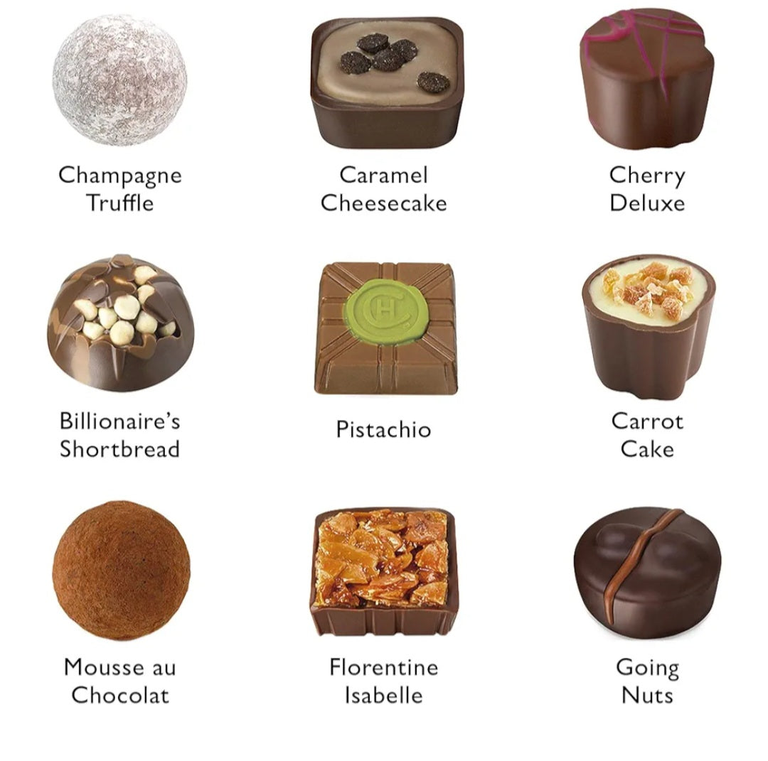Hotel Chocolat - The Everything H-box 14 Milk, White and Dary chocolates 185g Gifts for Birthday, Congratulations