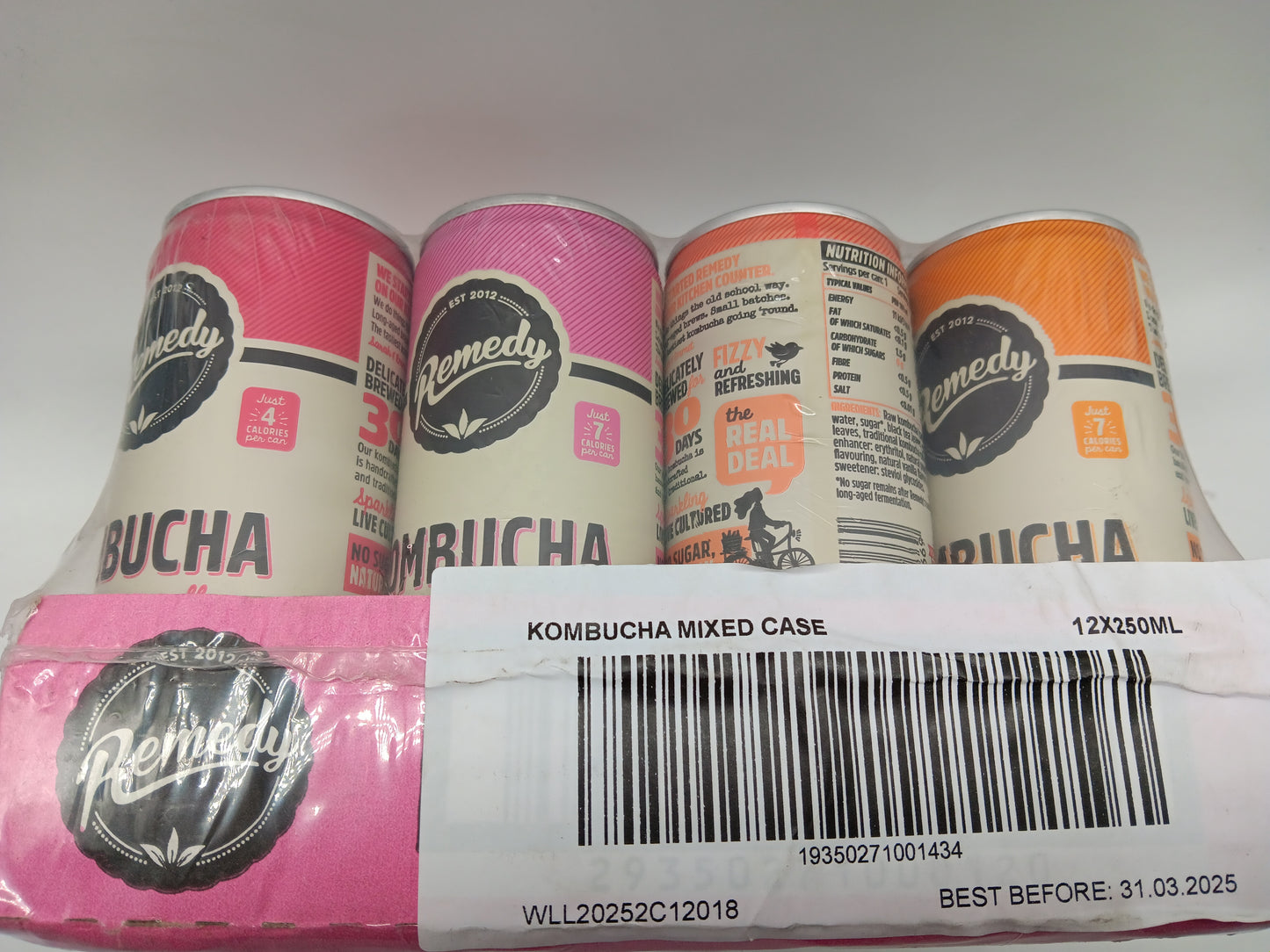 2 Flavour 12 x 250ml Mixed Pack Kombucha BBE 31-03-25