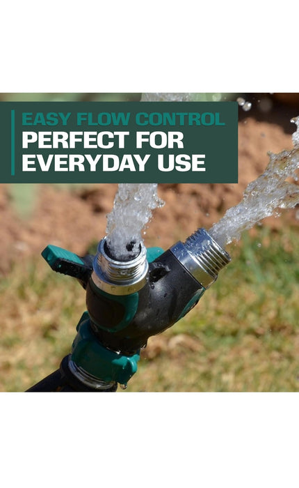 2Ways- Hose Splitter, 2 Way Heavy Duty, Garden Faucet, Faucet Splitter, Hose y Splitter, Garden Hose y Splitter, Hose Bib Splitter, All Metal, with Shut Off Valve