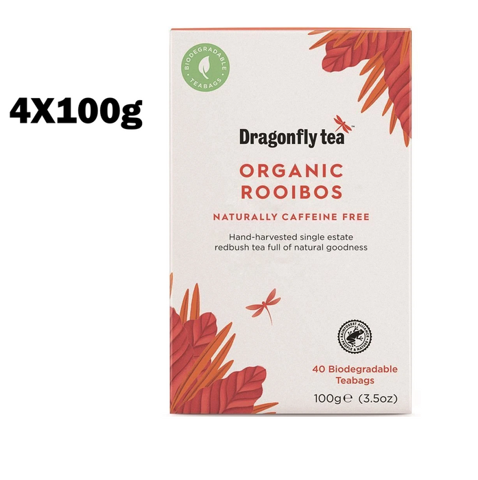 4X100g Dragonfly Tea Organic Rooibos Tea 40 Tea bags  BBE 05-27 RRP £20 Sale price £9.99