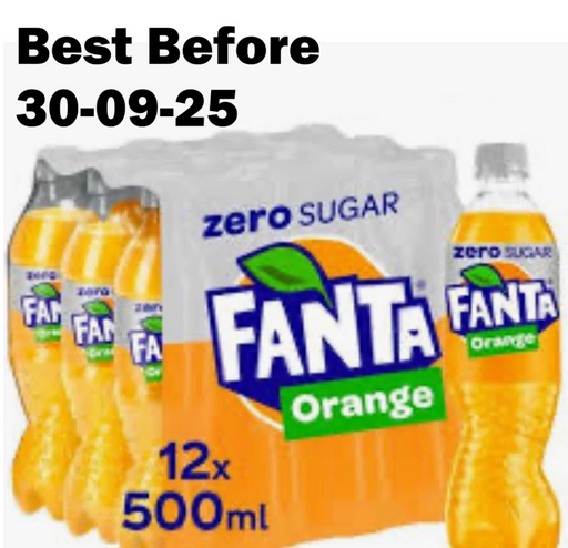 12X500ml Fanta Orange Zero Sugar  BBE 09-25 rrp £22 sale price £7.99