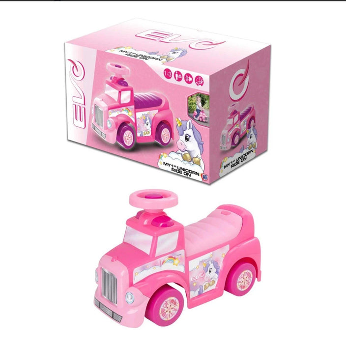 EVO My First Foot-To-Floor Unicorn Car | Ride-On Vehicle Toy for Toddlers & Kids