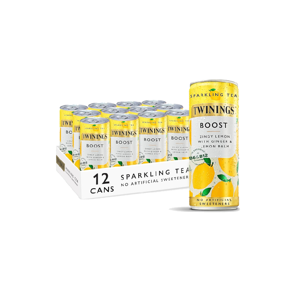Twinings Boost - Lemon and Ginger Sparkling Tea (12x250ml)
