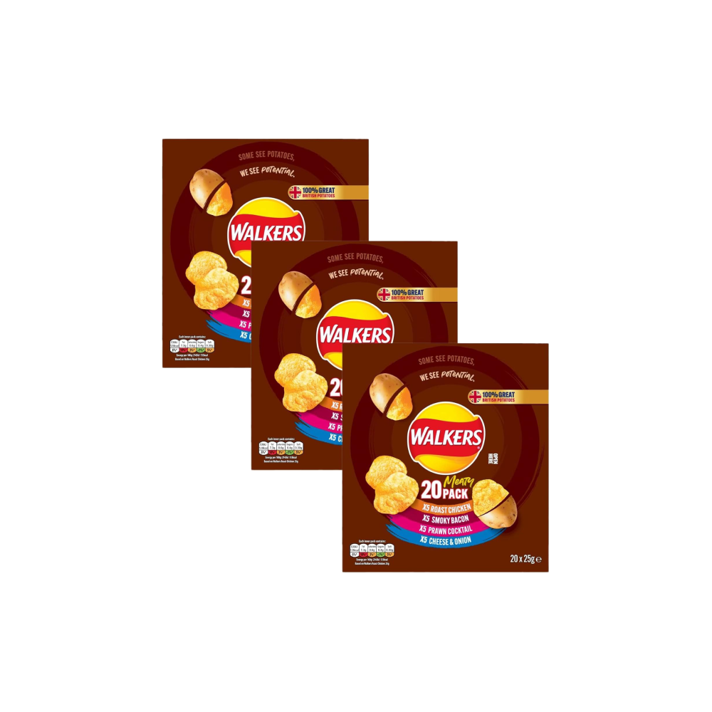 Walkers Meaty Variety Multipack Crisps Box