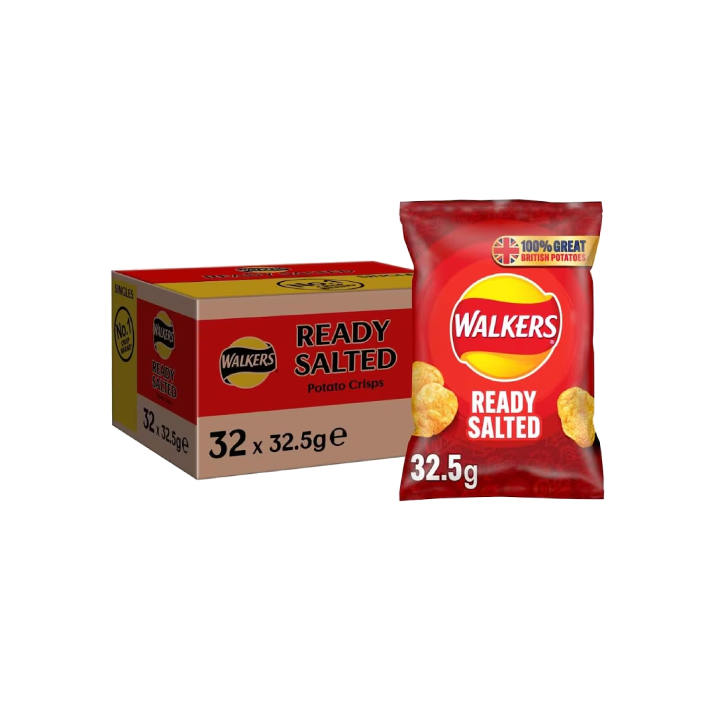 Walkers Ready Salted Crisps 32.5g (Case of 32)
