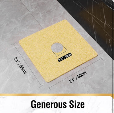 HITSLAM Square Loofah Shower Mat, 60 x 60 cm Bath Mat Non Slip for Bathroom, Soft PVC Washable Bathtub Mat with Drain, Quick Drying Shower Mat for Inside Shower, Beige