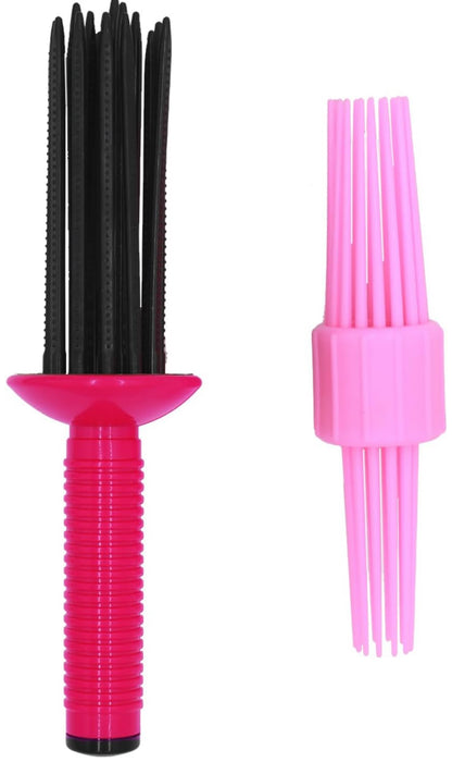 HAIOLORPRO 2PCS Curling Roll Comb, Curly Hair Brush for Curly Hair, Three Different Sizes of Styler for Bounce Curl, Hair Fluffy Curling Roll Comb
