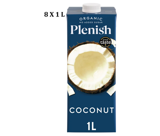 8 X 1L Plenish Organic Coconut No added sugar Drink Long Life  BBE 08-25 RRP £23.99 Sale price £11.99
