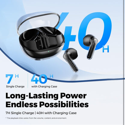 SoundPEATS Clear Pods In Ear Earphones Bluetooth 5.3, True Wireless Earbuds 40 Hours Playtime with Microphones Deep Bass, APP Control