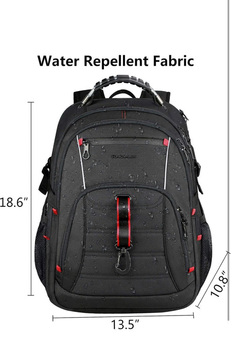 KROSER Travel Laptop Backpack 17.3 inch XL Computer Backpack Stylish College Backpack with RFID Pockets USB Charging Port REFLECTIVE STRIPS Water-Repellent Day pack for Business/Men