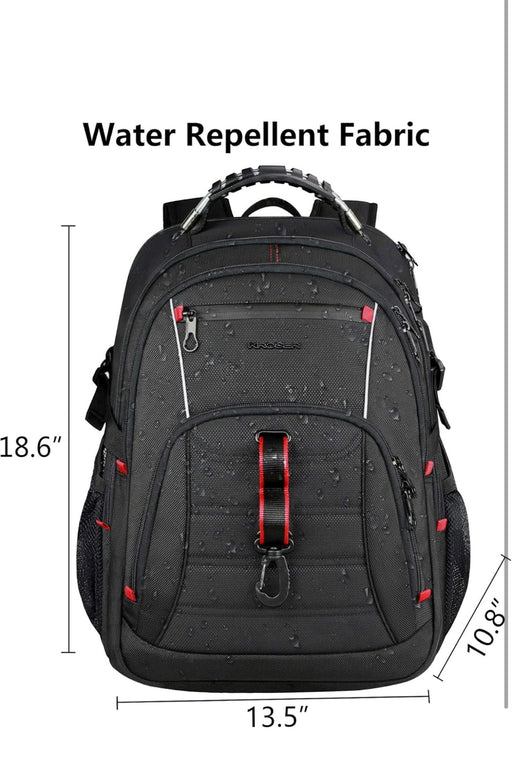 KROSER Travel Laptop Backpack 17.3 inch XL Computer Backpack Stylish College Backpack with RFID Pockets USB Charging Port REFLECTIVE STRIPS Water-Repellent Day pack for Business/Men