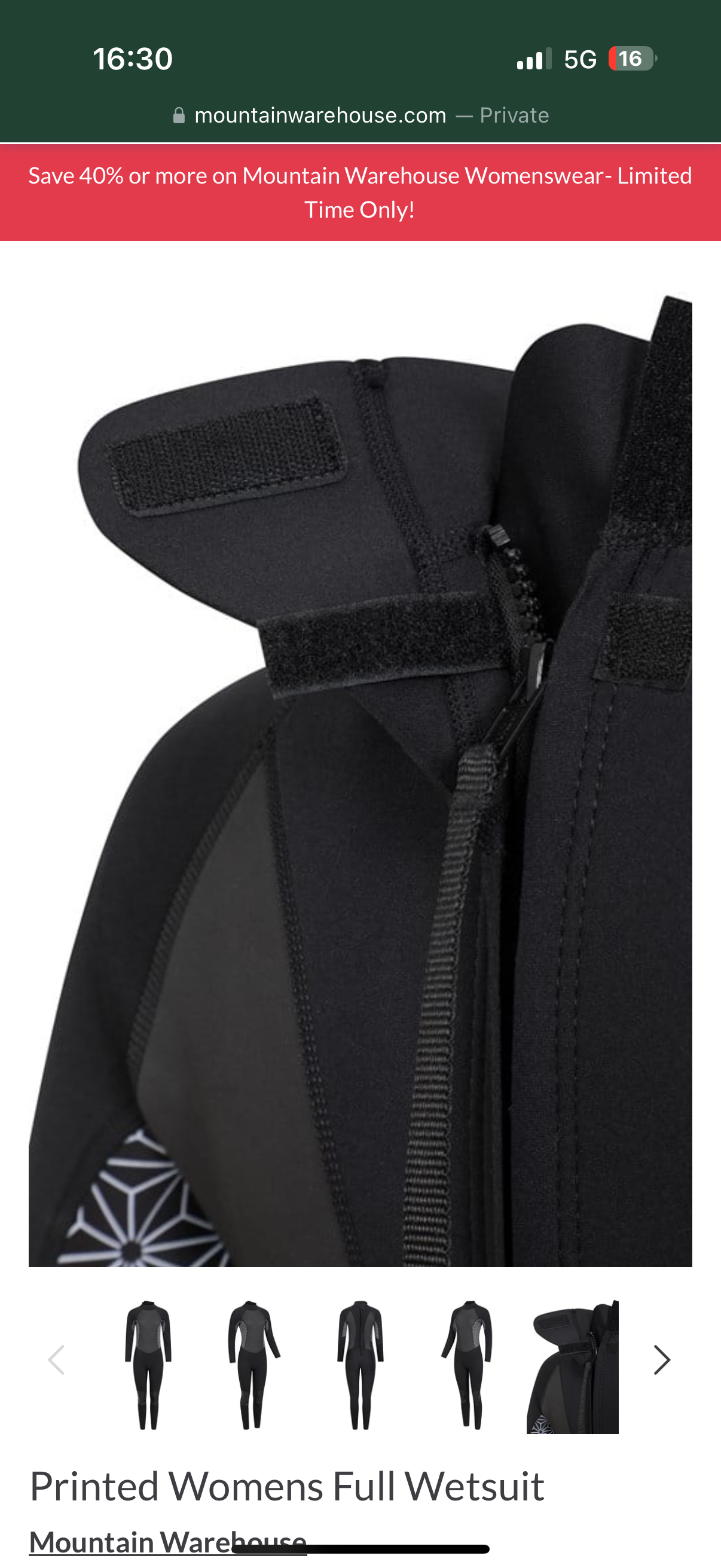 Mountain Warehouse Women's printed black 2.5mm Thickness Full Wetsuit - UPF 50+, Contour Fit, Adjustable Neck, Rubber Panel for Improved Grip - Long Sleeve Spring Summer Wet Suit for Bodyboarding & Surfing