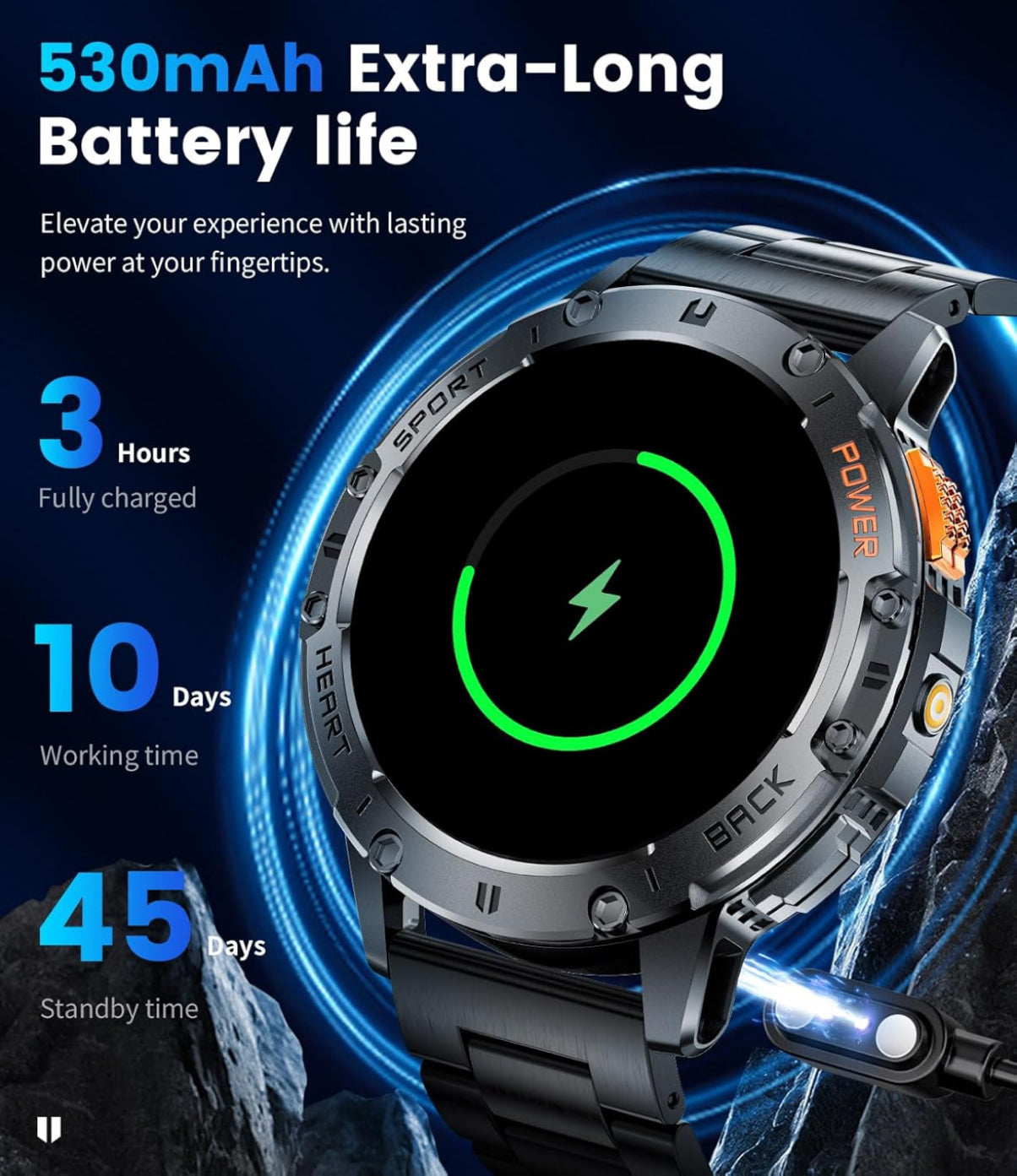 Joblot 20 x LIGE Military Smart Watch for Men with Bluetooth Call,1.43" AMOLED with LED Flashlight/530mAh,100+ Sports Mode Tactical Fitness Tracker/Heart Rate Sleep Health Monitor/IP68 Waterproof for Android iOS