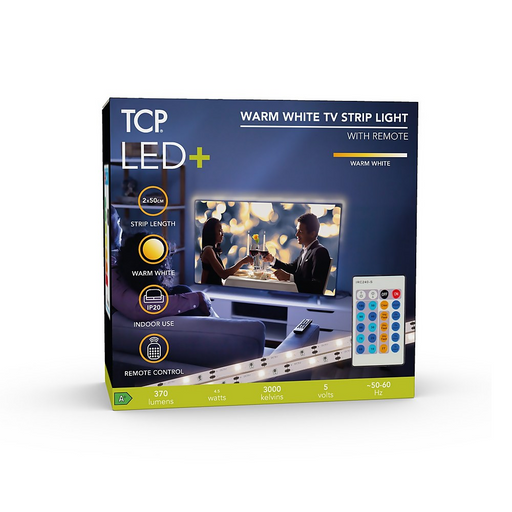 TCP LED+ Remote Strip Lights TV Colour RGBW USB
