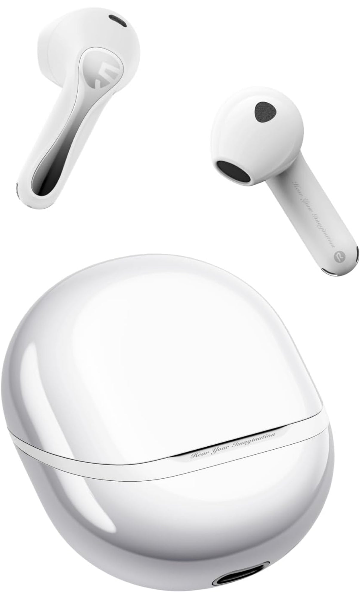 SoundPEATS Air5 Wireless Earbuds Hi Res with aptx Adaptive Lossless, Semi in Ear Bluetooth 5.4 Earphones with 6 Mic Compatible with Snapdragon Sound, 30 Hours Playtime, PeatsAudio APP Control White