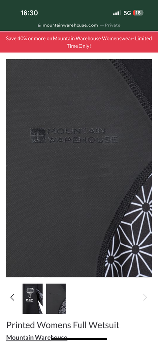 Mountain Warehouse Women's printed black 2.5mm Thickness Full Wetsuit - UPF 50+, Contour Fit, Adjustable Neck, Rubber Panel for Improved Grip - Long Sleeve Spring Summer Wet Suit for Bodyboarding & Surfing
