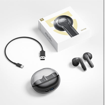 SoundPEATS Clear Pods In Ear Earphones Bluetooth 5.3, True Wireless Earbuds 40 Hours Playtime with Microphones Deep Bass, APP Control