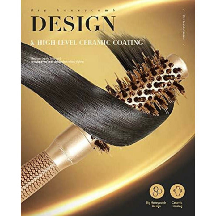 SUPRENT Round Brush 2.1 Inch (Barrel 1''/25mm)?Round Hair Brush for Blow Dry,Boar Bristle Brush Hair Dryer Brush,Round brush for Styling Curling Hair