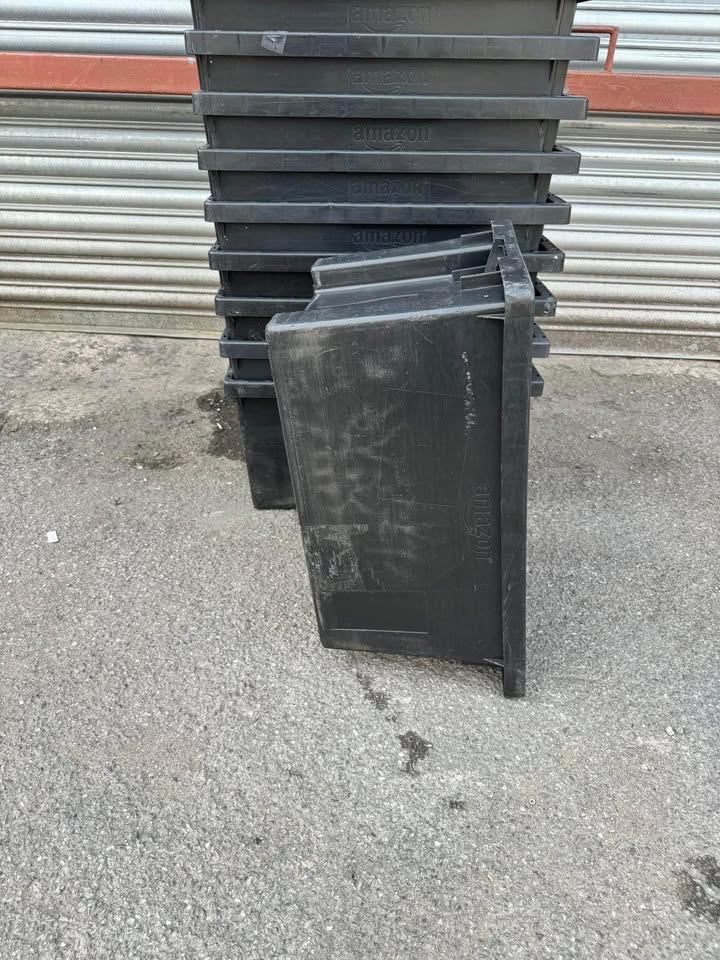 Amazon Tote boxes 48.5 ltr Heavy Duty Plastic Storage Tote Boxes 51 x 34 x 28cm Euro