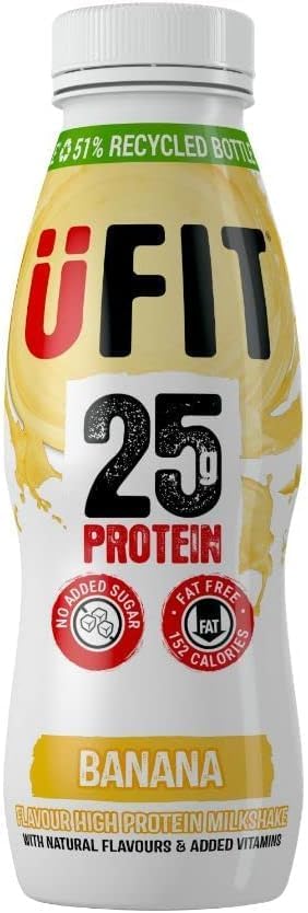 UFIT High 25g Protein Shake Banana Flavour (10x330ml)