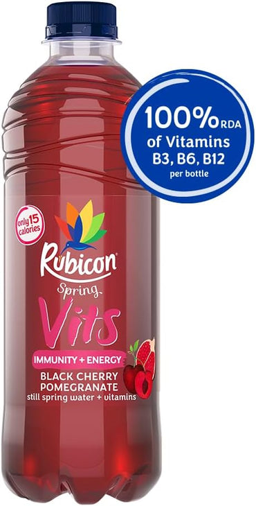 Rubicon Spring Vits Black Cherry Pomegranate Still Vitamin Water (12x500ml)