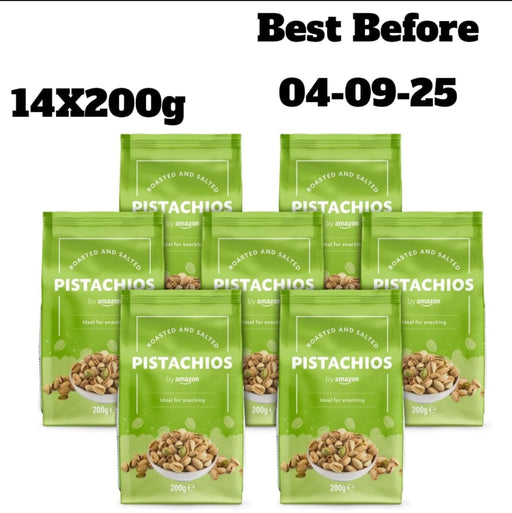14X200g Roasted and Salted Pistachio 2800 g ( 2 PACK OF 1400G ) BBE 04-09-25 rrp £42 sale price £16.42