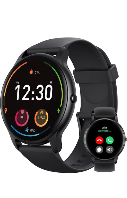 Parsonver Smart Watch Answer/Make Call, Fitness Watch for Men Women, Smartwatch IP68 Waterproof, 100+ Sport Modes, Heart Rate/Sleep Monitor, Fitness Watch for Android and iOS, Black, SPROD1