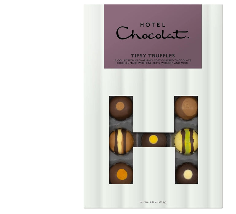 3X155g Hotel Chocolat Tipsy Truffles H-Box - 14 Of Our Finest Alcoholic Chocolates - Suitable for Vegetarians - Gifts For Birthday, Thank You, Congratulations, Anniversary  BBE 06-25 RRP £55 Sale price £21.99
