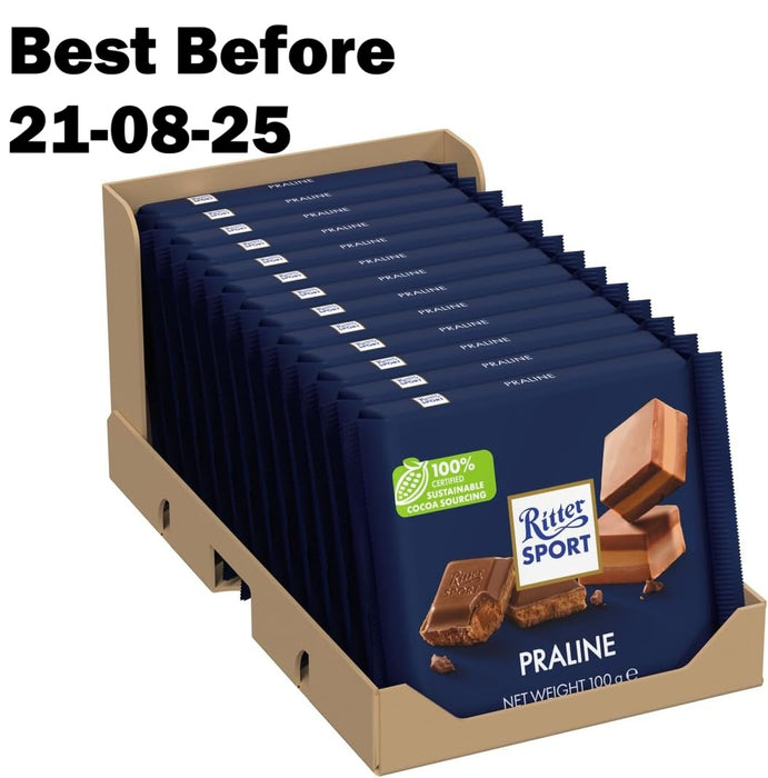 13 X 100g Ritter Sport Praline Milk Chocolate BBE 21-08-25 RRP £22 Sale £10.99