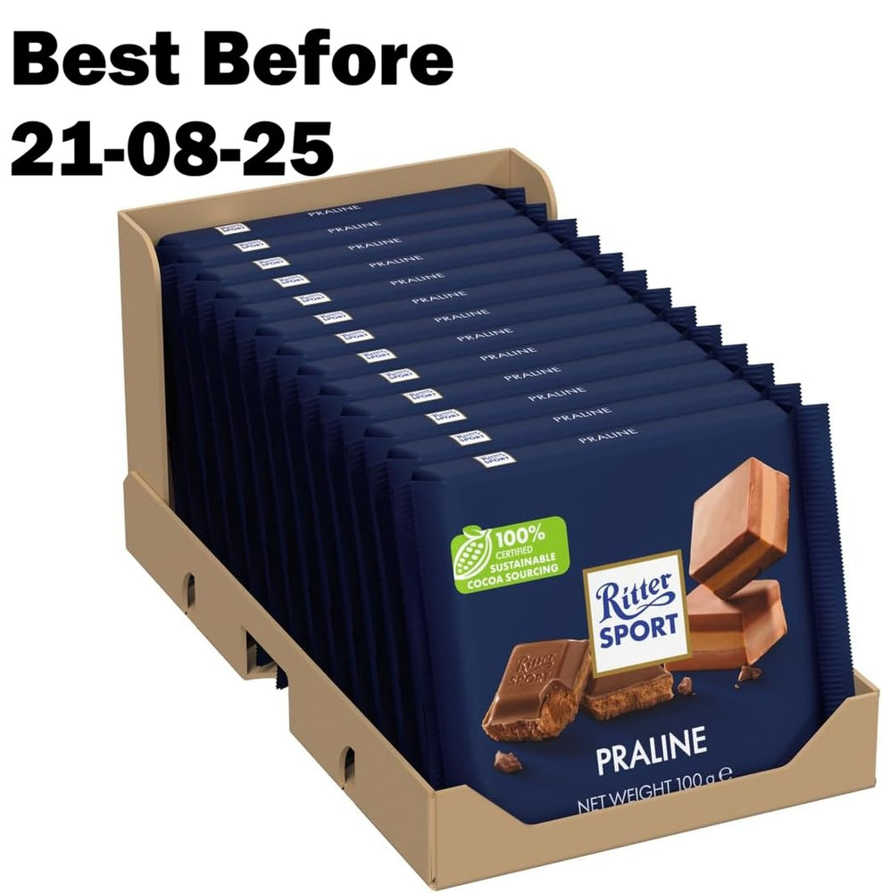 13 X 100g Ritter Sport Praline Milk Chocolate BBE 21-08-25 RRP £22 Sale £10.99