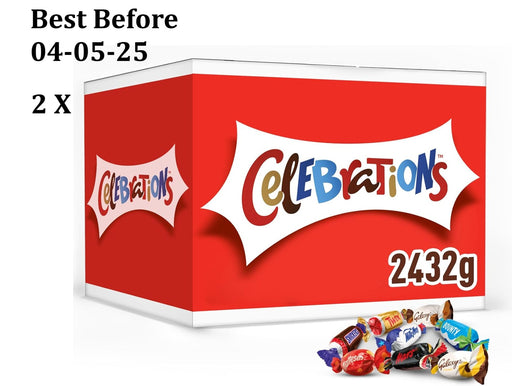 2 X 2.4kg Celebrations Bulk Chocolate Box Assorted Chocolates Gift Box with Mini Chocolate Bars & Biscuits  BBE 04-05-25 RRP £50 Sale price £21.99