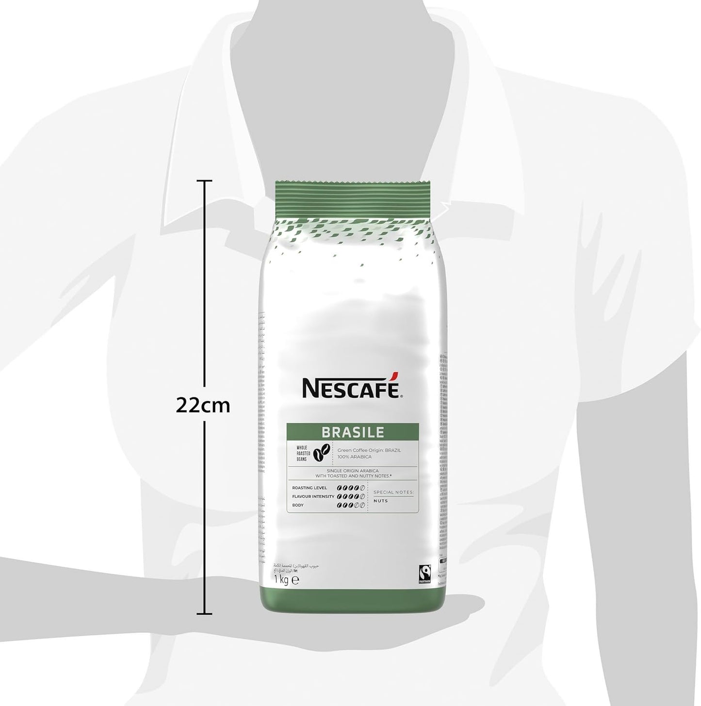 NESCAFÉ Brasile Coffee Beans | 100% Arabica | Single Origin | Fairtrade | 1kg, Packaging May Vary