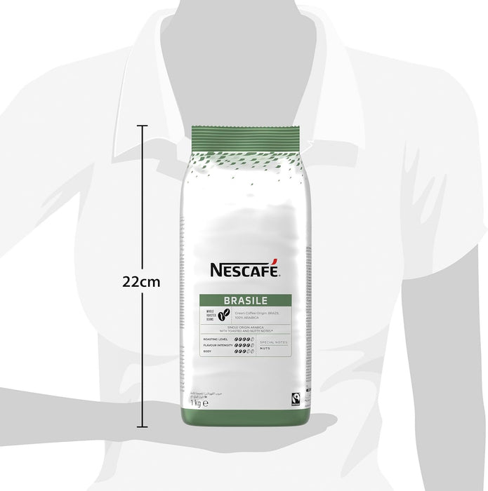 NESCAFÉ Brasile Coffee Beans | 100% Arabica | Single Origin | Fairtrade | 1kg, Packaging May Vary