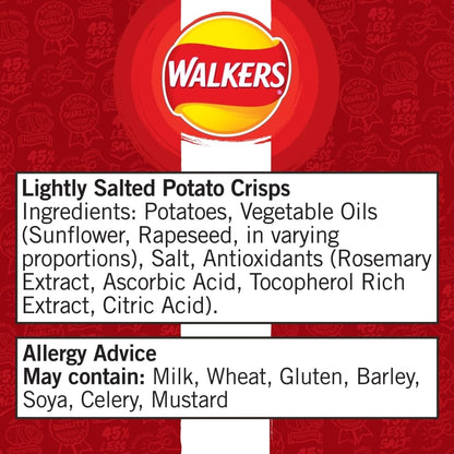 32X45g Walkers Less Salt Lightly Salted Crisps  BBE 11-25