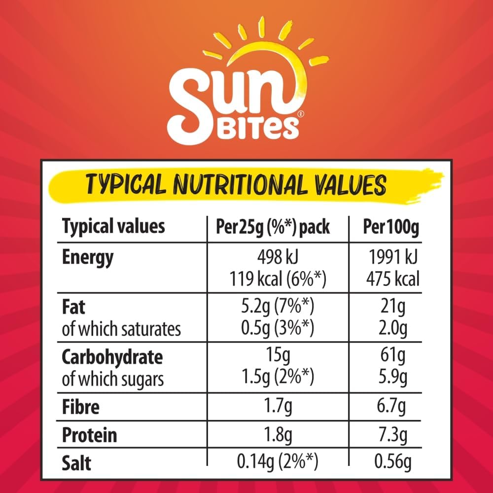 Sunbites Sun Ripened Sweet Chilli Multipack Snacks Crisps 24x25g