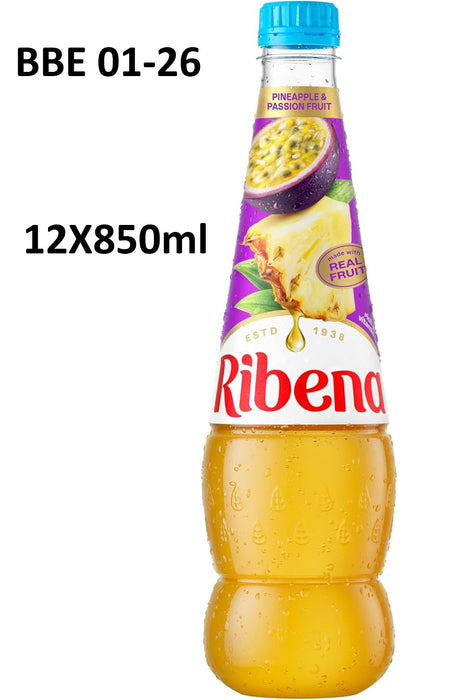 12X850ml Ribena Pineapple and Passion Fruit Juice Drink No Added Sugar BBE 01-26 RRP £25 Sale price £14.99