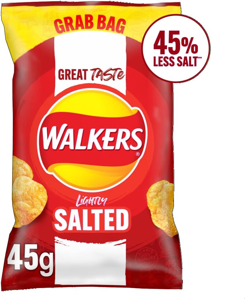 32X45g Walkers Less Salt Lightly Salted Crisps  BBE 11-25