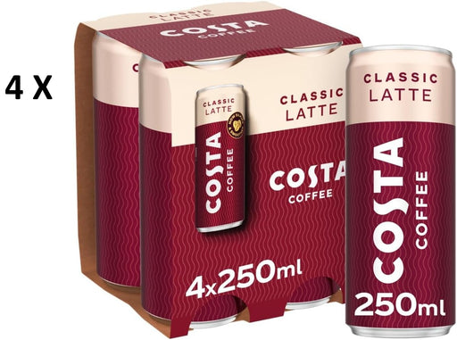 16X250ml Costa Coffee Classic Latte Iced Coffee  BBE 04-26 RRP £22 Sale £10.99