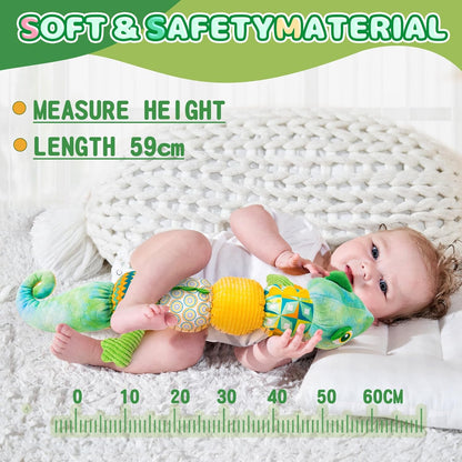 Musical Infant Sensory Toys - 0-6 Months, Multi-Sensory Crinkle, Rattle and Textures, Soft Plush Stuffed Animal Toys for Baby Girl Gifts