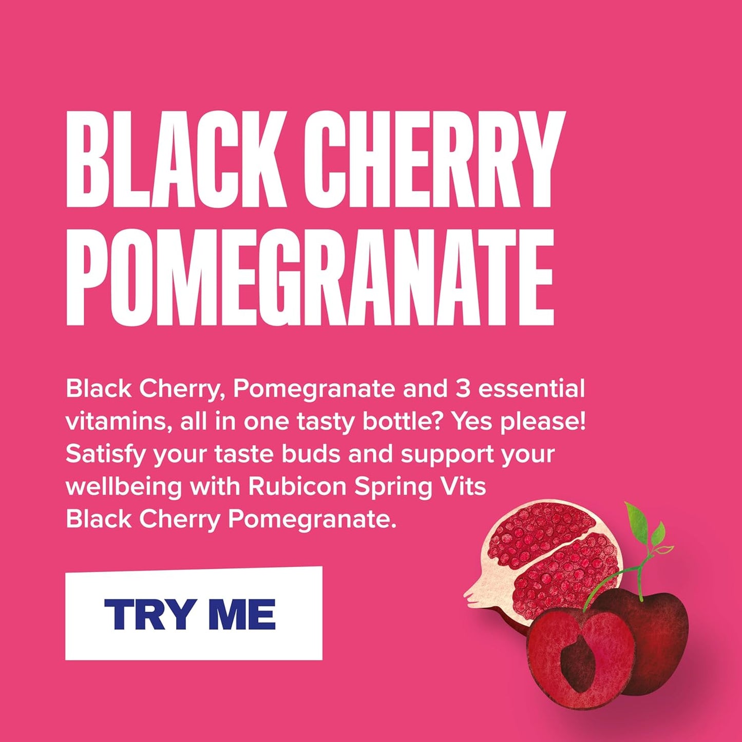 Rubicon Spring Vits Black Cherry Pomegranate Still Vitamin Water (12x500ml)