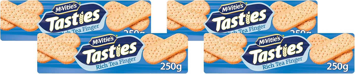 4X250g McVitie's Tasties Rich Tea Finger Biscuits  BBE 03-26 RRP £8 Sale £3.49