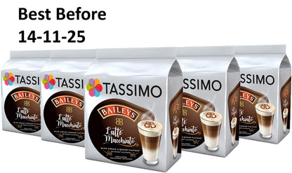 5 X 264g Tassimo Baileys Latte Macchiato Coffee Pods