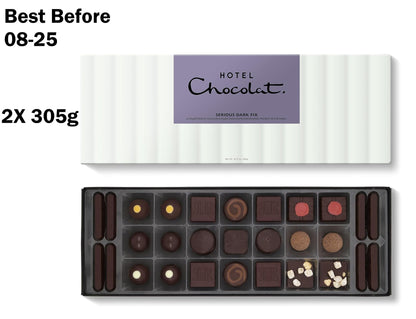 2X305g Hotel Chocolat Serious Dark Fix Sleekster - 29 High-Cacao Dark Chocolates - Suitable for Vegetarians - Chocolate Gifts For Birthday, Thank You, Congratulations, Anniversary   BBE 08-25 RRP £42 Sale price £21.99