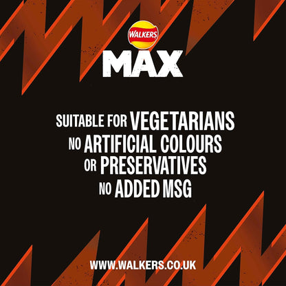 Walkers Max Sizzling Flame Grilled Steak Crisps (24X50g)