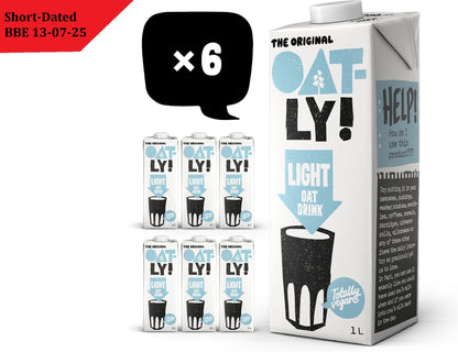 6 X 1L Oatly Light Oat Drink  BBE 13-07-25 RRP £14.99 Sale price £5.99